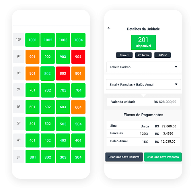 Disponibilidade e reservas direto no app.